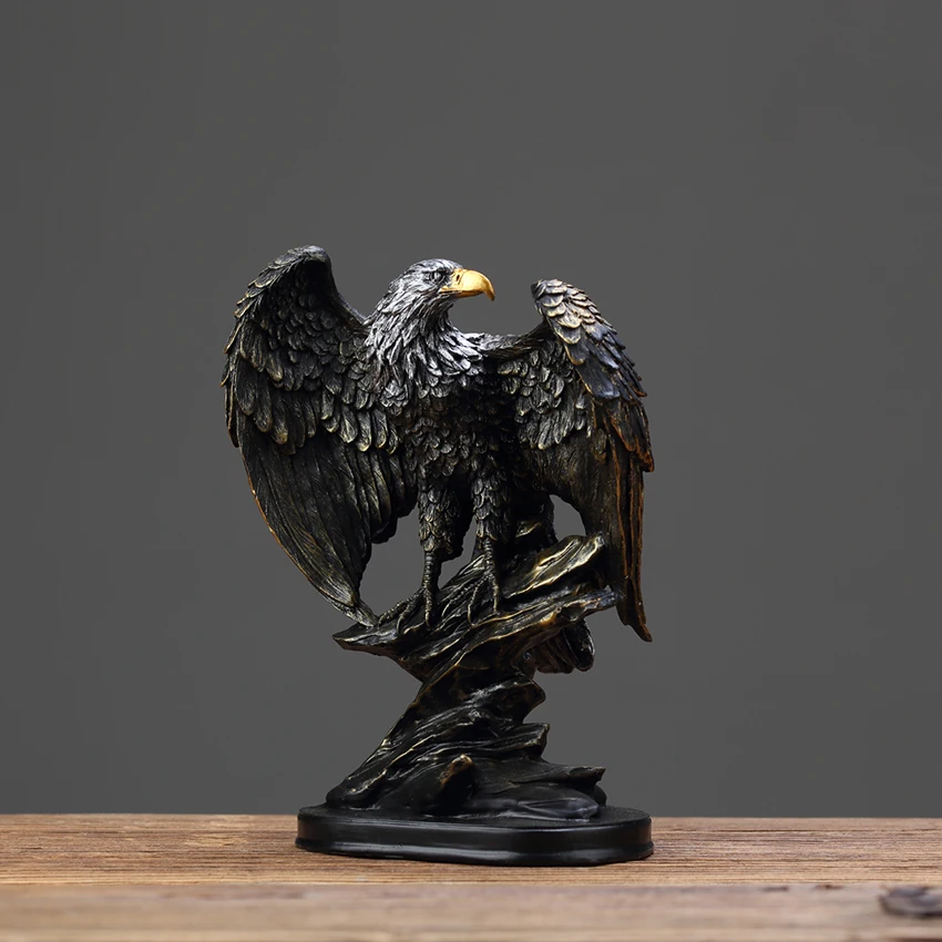 European Resin Eagle Statue Feng Shui Wealth Animal Statue Office Home Living Room Decoration