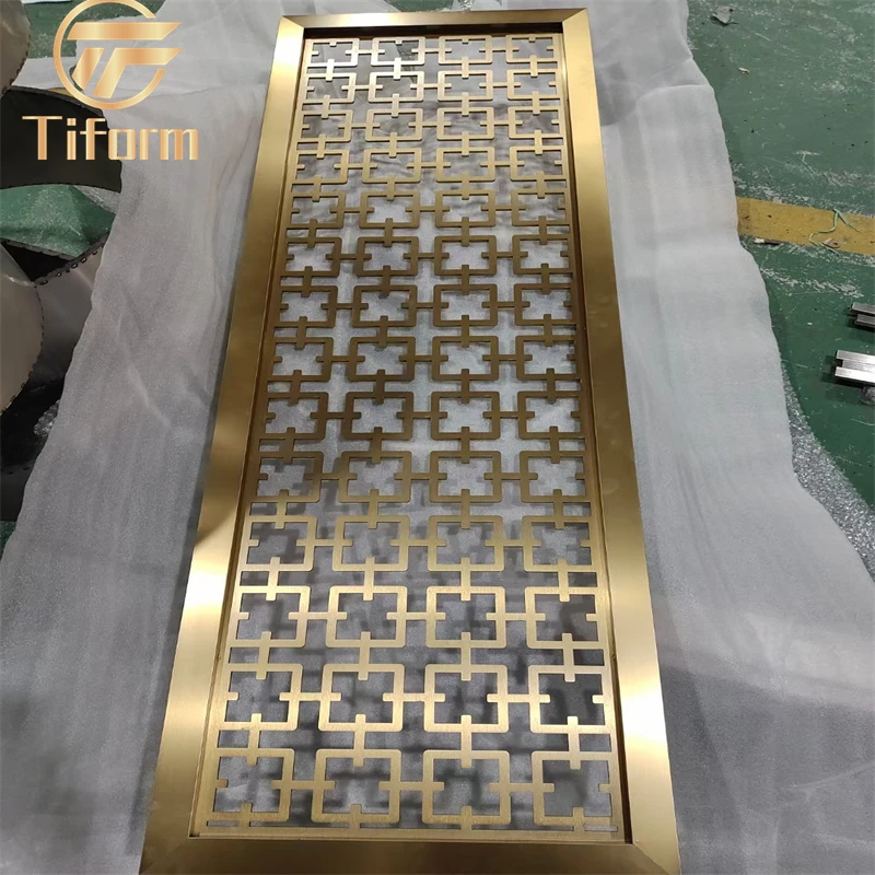Hot sale  stainless steel metal screen partition wall panel screen room divider for hotel lobby