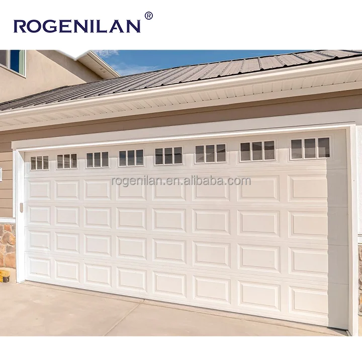 Sectional Garage Doors Aluminium Tempered Plexiglass Automatic Sandwich Panel Overhead Garage Door