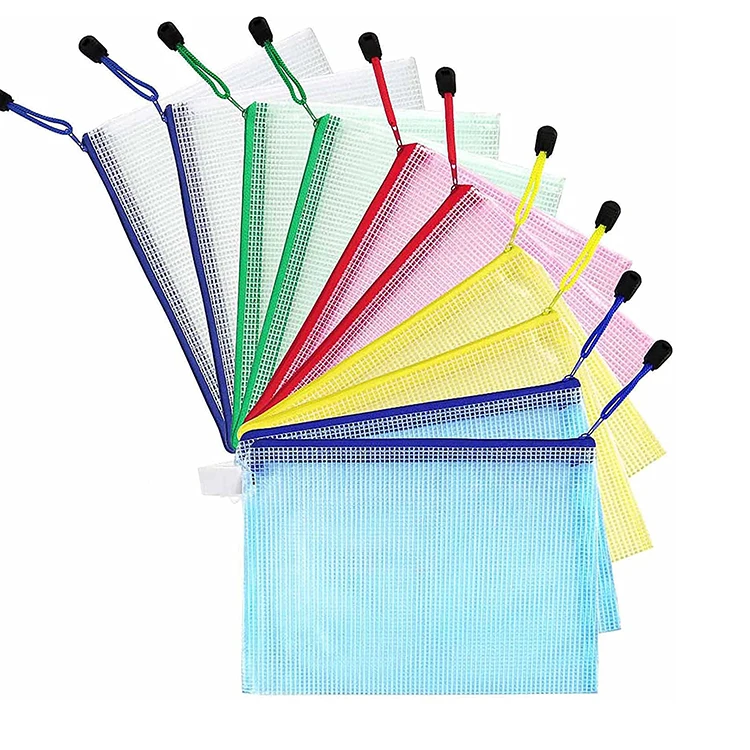 Hot Sale Waterproof PVC Pencil Case with Zipper Wholesale Cheap Custom Plastic Pen Bag File Bags