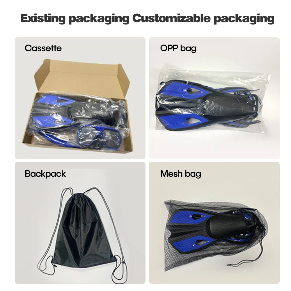 Kids Custom Silicone Swimming Diving Set Water Sports Diving Scuba Equipment Swim Fins Mask Snorkel Flippers Men Women