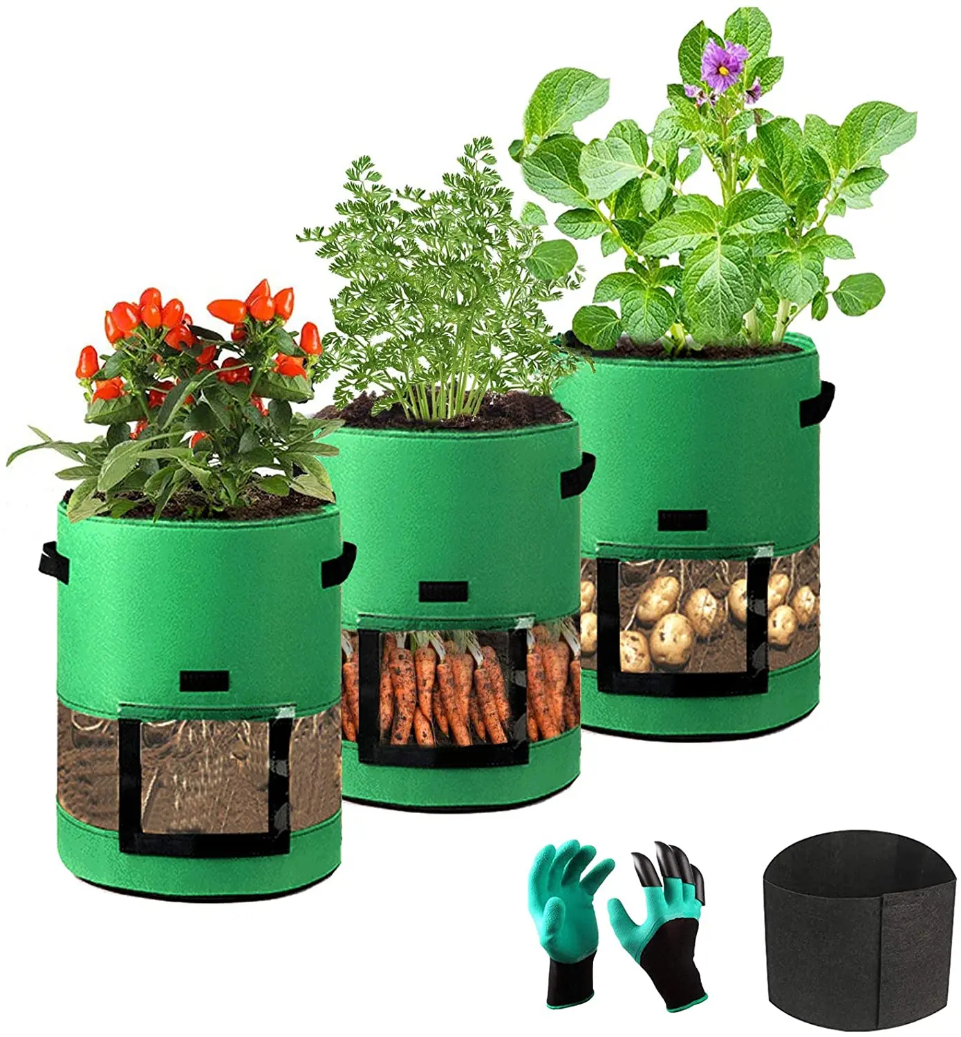 Home & Garden Breathable Potato Non-Woven Plant Grow Bag Growing Spinach In Grow Bags