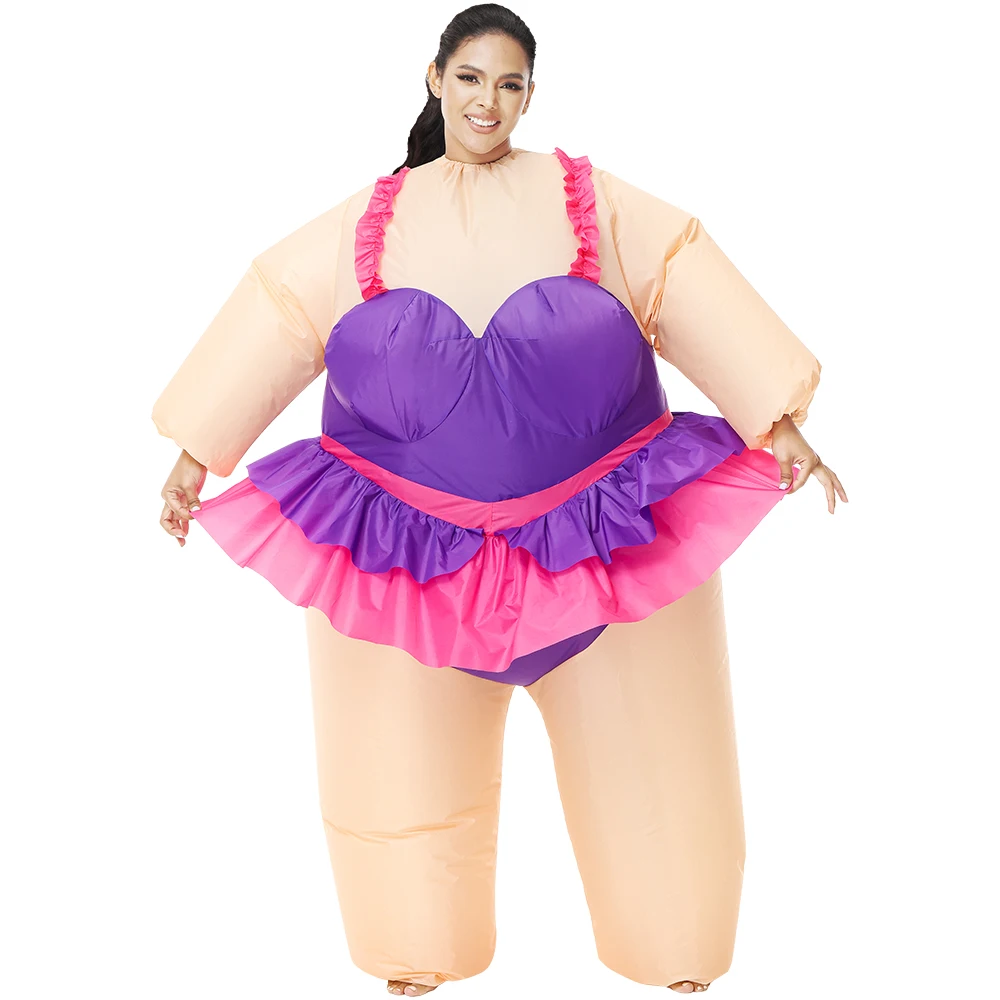 Creative Inflatable Ballet Skirt Mascot Costume Air Blow Ballet Cloth Dancing Costume Adults Cosplay Fat Ballet Dancer for Sale
