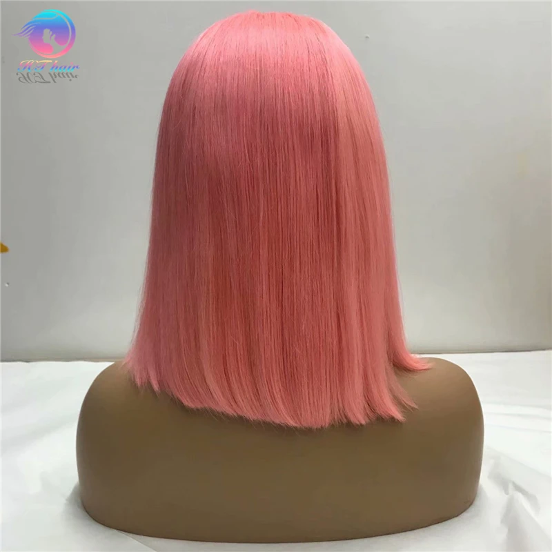 Free Lace Samples 10inch Brazilian Hair Ombre Bob Human Hair Wig Blue Long Light Brown Swiss Lace Blonde Lace Front Wig