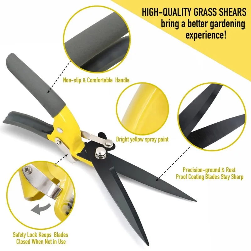 Flower Bed and Grass Shear Extra Sharp Garden Hand Pruners Easier Cutting Gardening Scissors for Men & Women, Orange