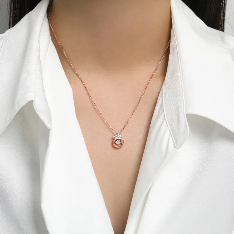 Symbol 8-character Peach Heart Sweater Chain New European and American Bowknot Love Necklace