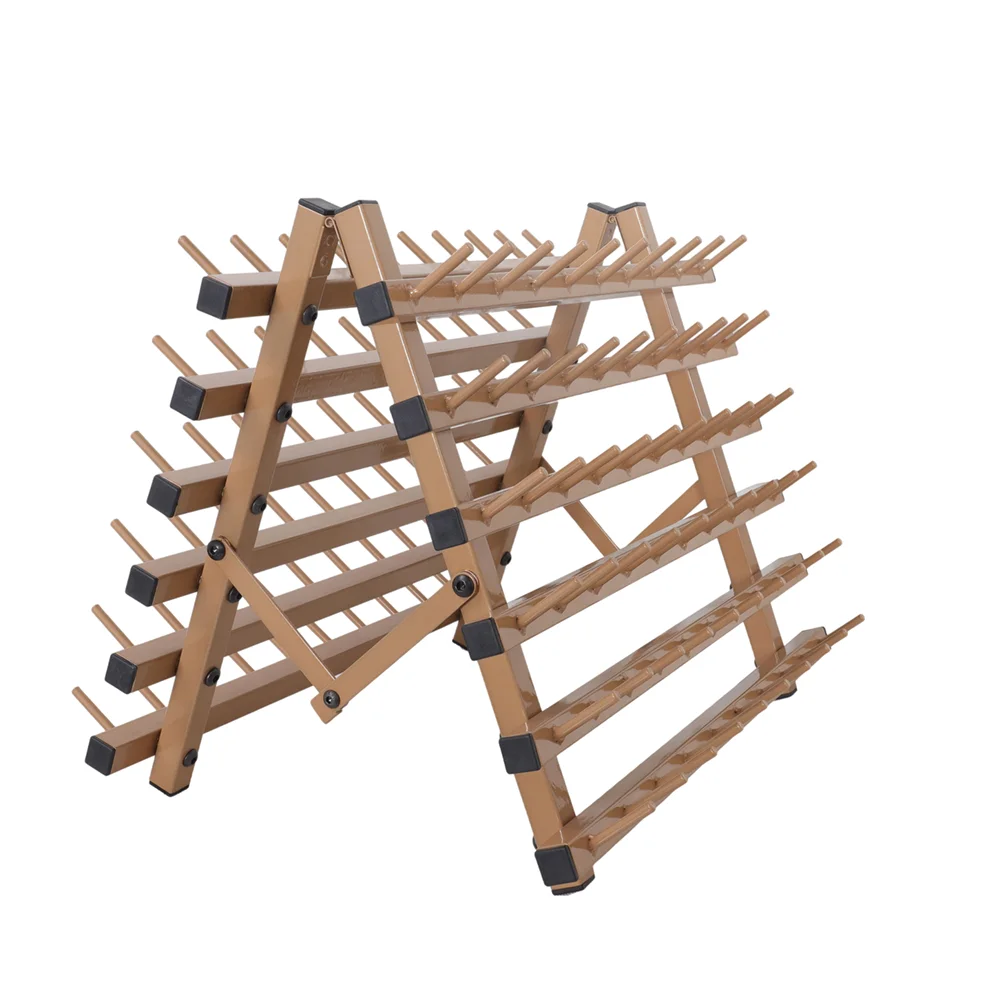 Double-sided Wall Mounted Sewing Tool Pack Thread Collapsible Sewing Thread Holder with Hanging Tools, Metal Brown