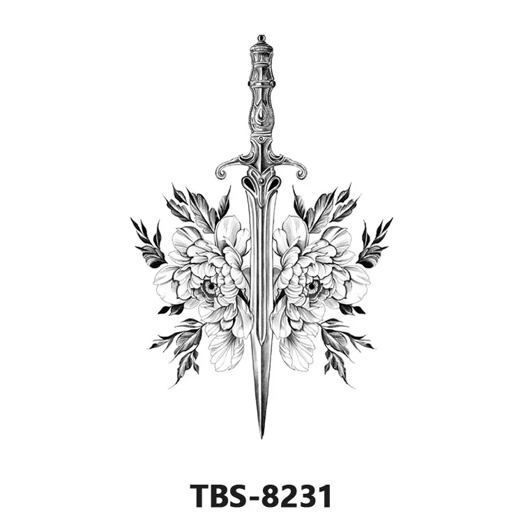 Wholesale Designs Waterproof Sticker Temporary Long Lasting Rose Flowers Tattoos Sticker