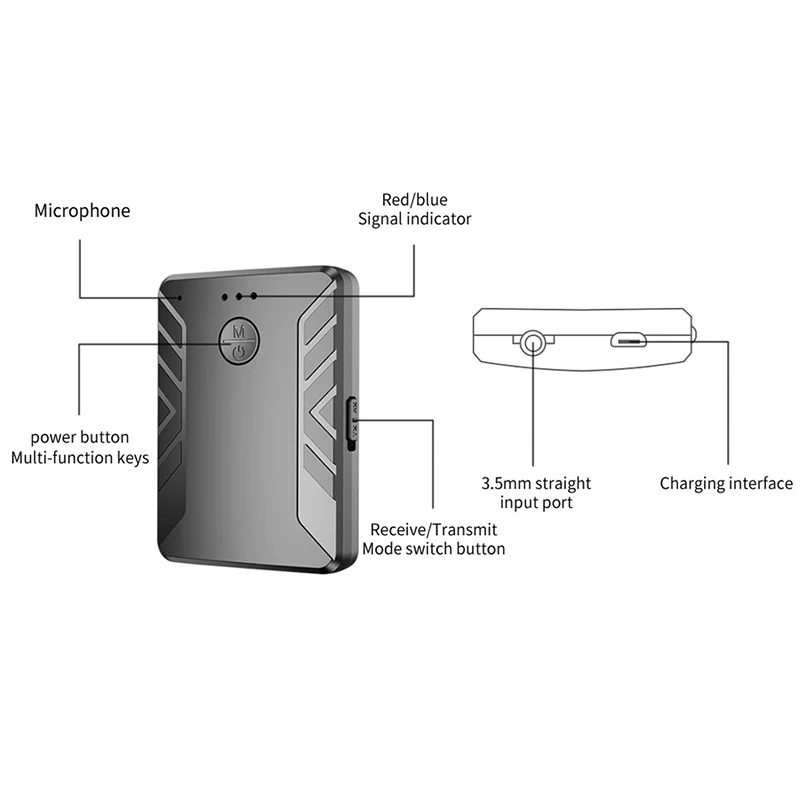 Doonjiey 2 in 1 wireless  5.0 audio Receiver connect two Wireless earphone adapter Wireless  transmitter receiver