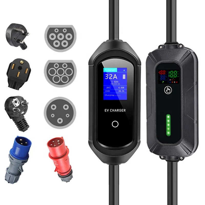 J1772 Type 2 GBT EVSE Chargeur EV 2023 Carry Portable Electric Car Charger for Zencar EV Charger 32A 74KW Kia Soul Accessories