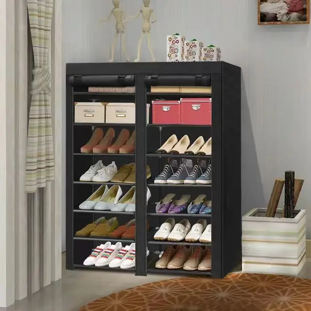 Household Items Portable Nonwoven Fabric Double Row Kitchen cabinets Shoe Rack Shelf Cabinet Tower Storage Holders