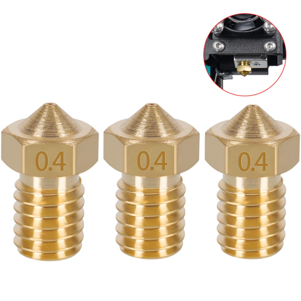 M6 Thread 1.75mm Input 0.2 0.3 0.4 0.5 0.6 0.8 1.0mm Brass E3D Nozzle for 3D Printer