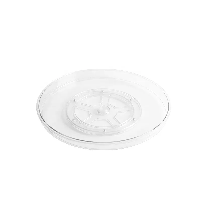 Vacane Spices Cosmetics Beverage Cans Smooth Storage Clear Plastic Lazy Susan Short Round Turntable--L