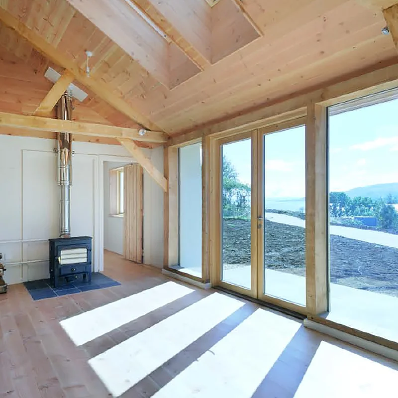 Baivilla French Double Aluminum Front Main Aluminum Door Tempered Glass Door Luxury Door Folding Swing