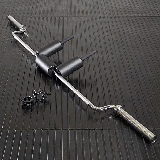 7ft Safety Squat Bar Include Two Quick Release Collars Heavy Duty 24kg Solid Steel Bar