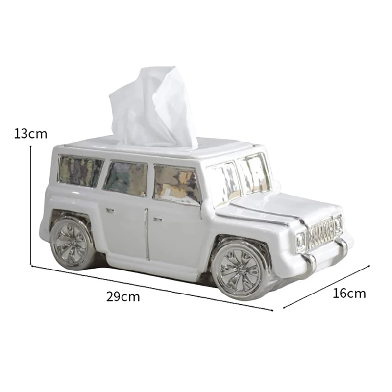 European modern style design car shape Table decorative ornaments ceramic Tissue Box Holder for home decor or Office