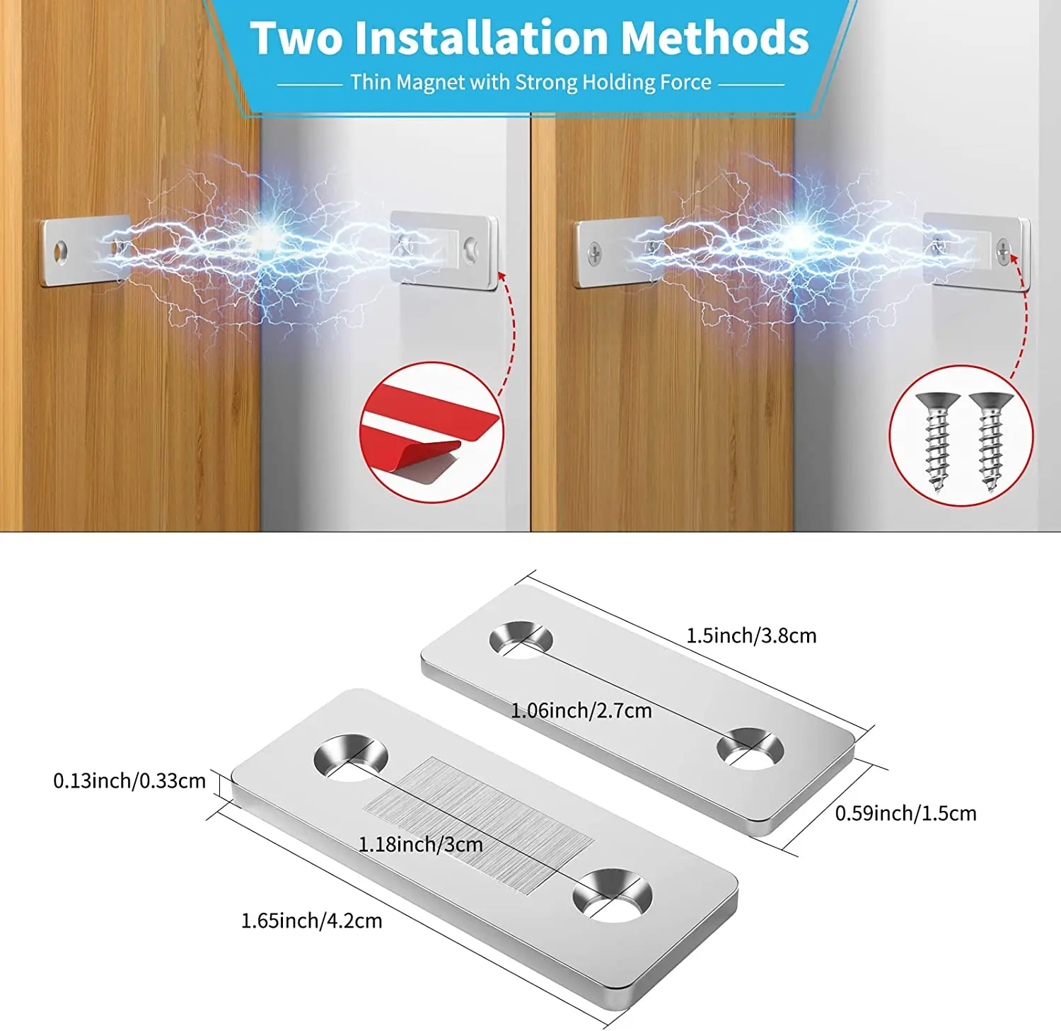 Strong ultra-thin invisible door cabinet magnetic Thin Magnet Latches for Sliding Doors