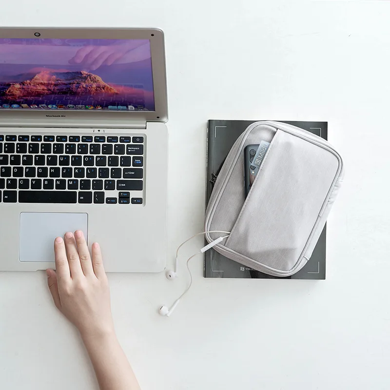 Wholesale PU Data Line Waterproof Digital U Disk Earphone Charger Cable Organizer Pouch For Storage