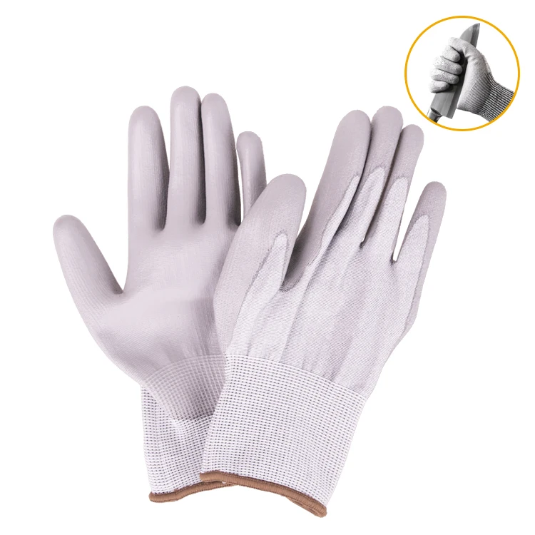 XINGYUProtection Kitchen Safety Work Gloves Anti Cut Proof Gloves  18G HPPE PU  Cut Resistant Hand Glove