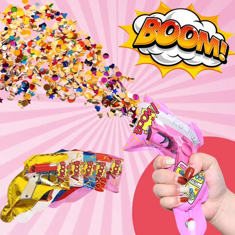 Популярные товары для дня рождения надувные игрушечные фейерверки пистолет распылитель атмосферный реквизит праздничные шарики с блестками