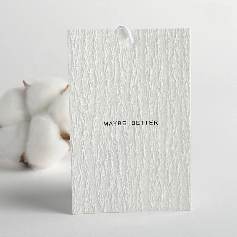 Hang Tag for Clothing Eco Friendly Swing Texture Paper Custom Logo Recyclable White Luxury Shoes Print Rectangle Sustainable