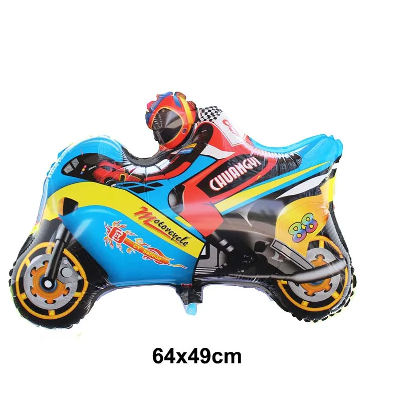 New Motorcycle Foil Balloon Vehicles Race Car Balloons  Baby Boys Toys Racing Theme Birthday Shower Party Supplies Globos