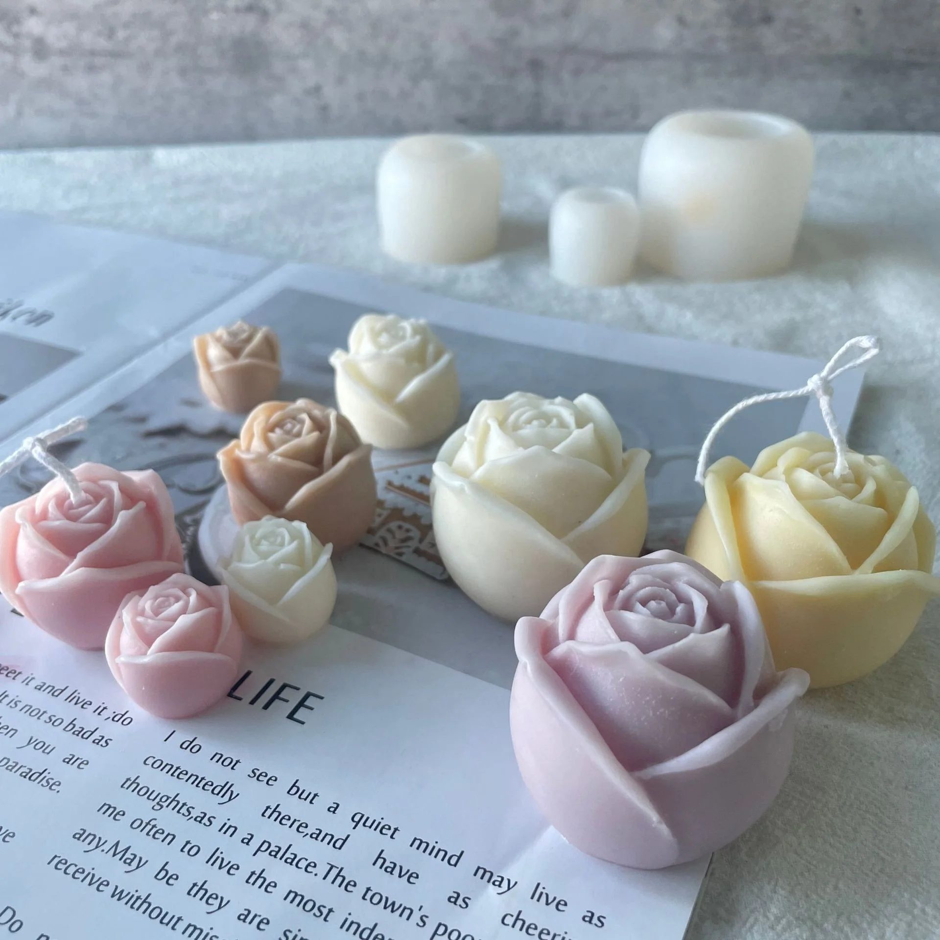 Baking Soap Moulds Silicone Romantic Rose Candle Molds Silicone Molds for Candle Making