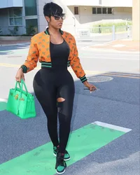 2020 New arrival color matching Baseball uniform Internet celebrities Fashion casual plus size jackets women