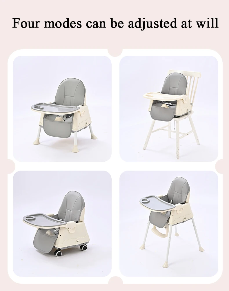 Baby High Feeding Chair Portable Kids Table Foldable Dining Chair Adjustable Height 4 in 1 children baby high chair