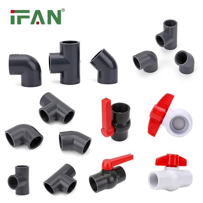 IFAN Butterfly Handle PVC Ball Valves UPVC Pipe Fitting Plastic PVC Water Valve