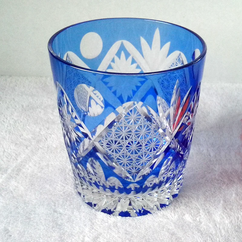 Vintage Crystal sake glasses Luxury crystal colored lead-free glass sake glasses with thick bottoms Crystal cup