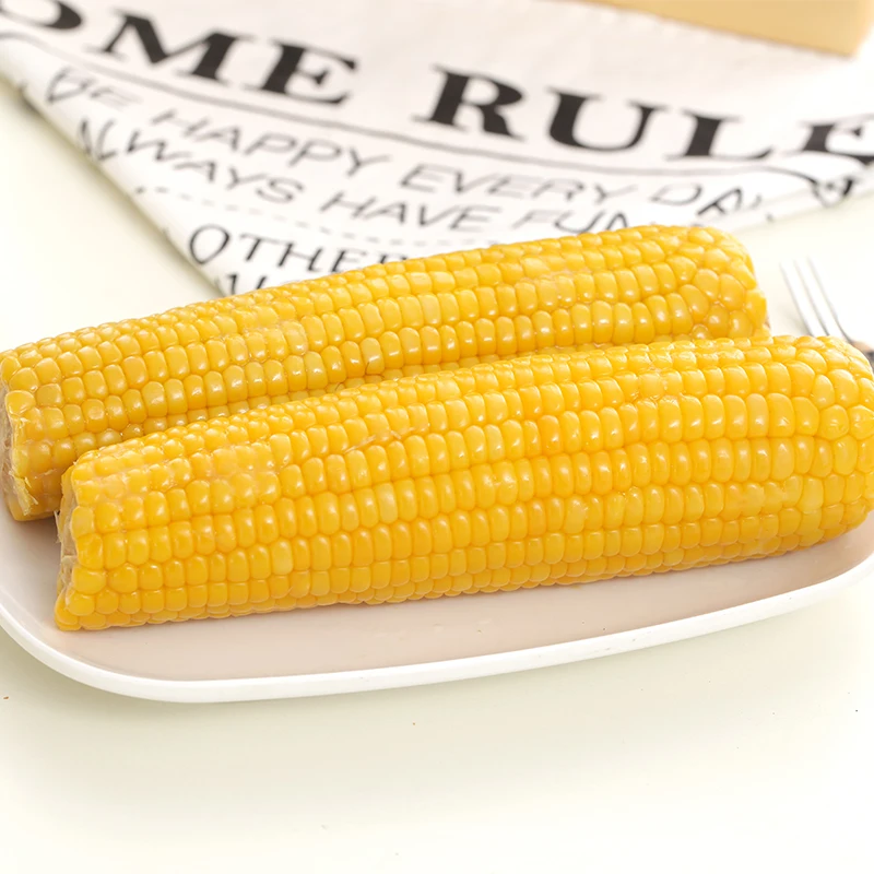 Fresh No-GMO yellow waxy  corn in vacuum packaging