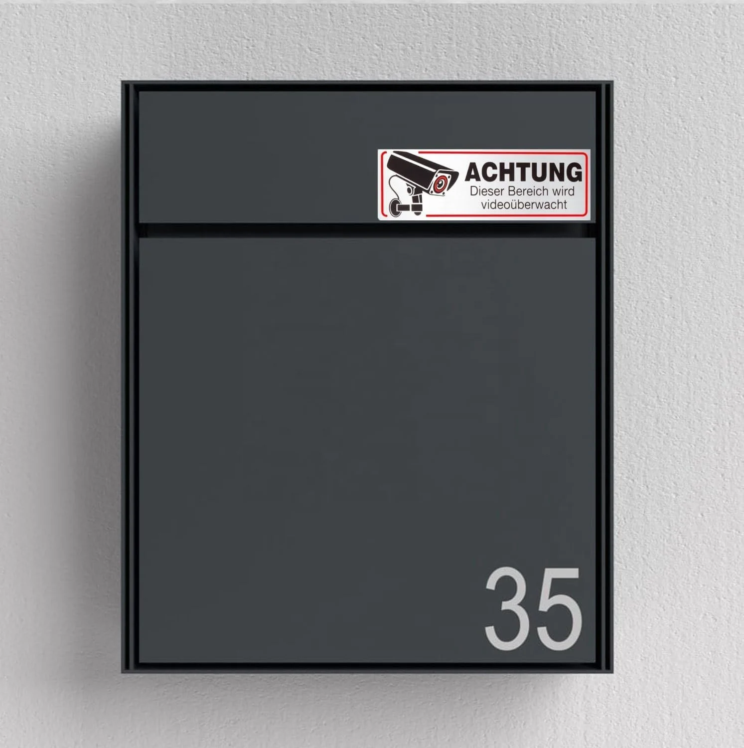 Customized Sign Stainless Steel Or Aluminum Look Extra Strong Foil (Attention This area is video-monitored) For The Letterbox