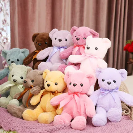 wholesale custom logo cute small teddy bear plush doll stuffed animal giant bear toy with clothes for kids baby birthday gift