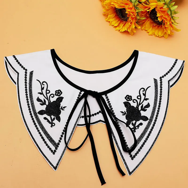 Hot Sale Custom Lace Chiffon Diamond Detachable Women Capelet False Collar for Shirt Dress Suit