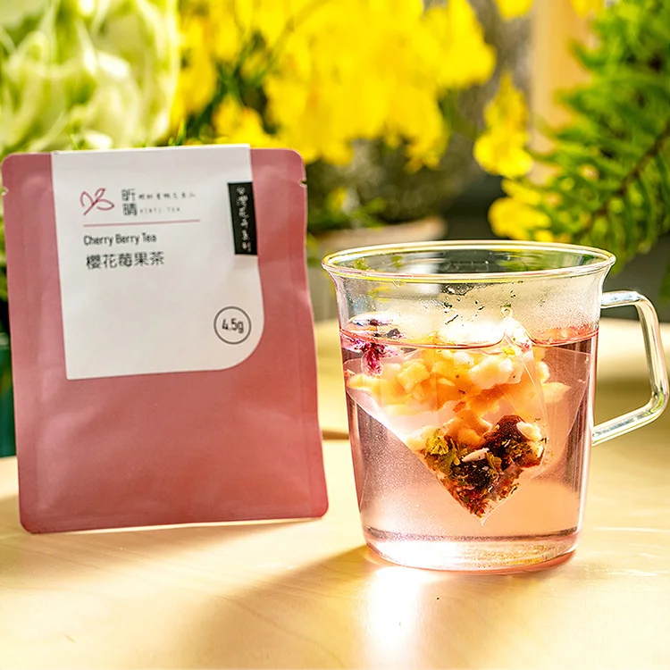Taiwan Sakura Flower Tea 10pcs/box Organic Apple Cranberry Flavored Tea Slimming Healthy Beautiful Tea Bag Wholesale OEM ODM