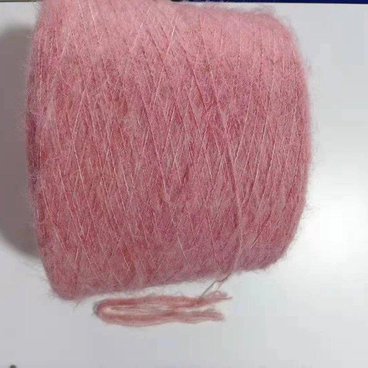 1/5.5nm 45% acrylic 30% nylon 25% bead polyester  yarn solid color acrylic brush yarn mossy yarn