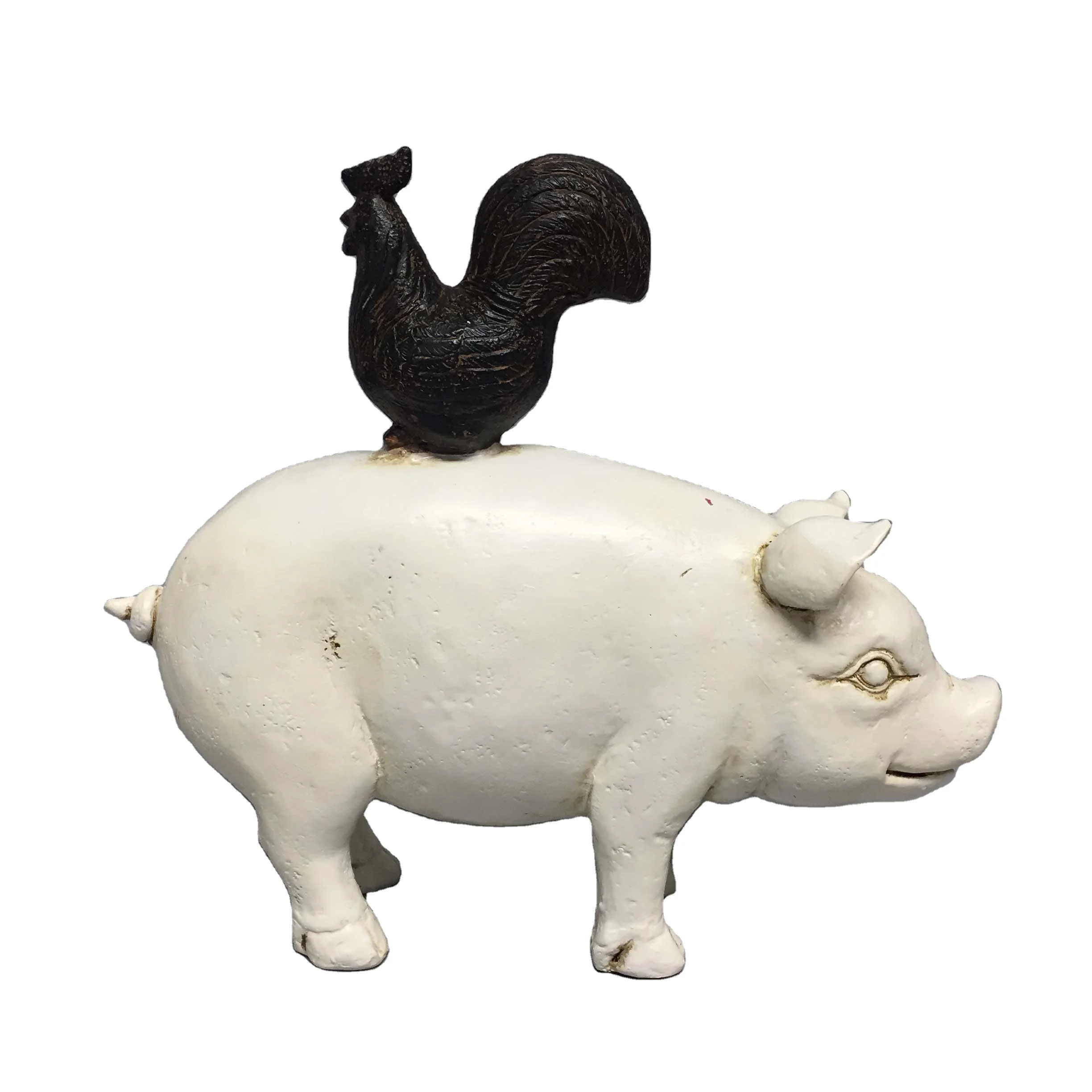 Polyresin Natural Animal Cow Pig Rooster decor home decoration