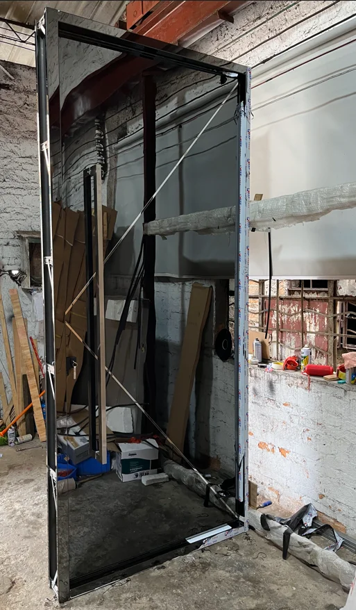 wooden zinc alloy doors  modern fashion style security safety entrance pivot door with multi-Point Lock with smart phone lock