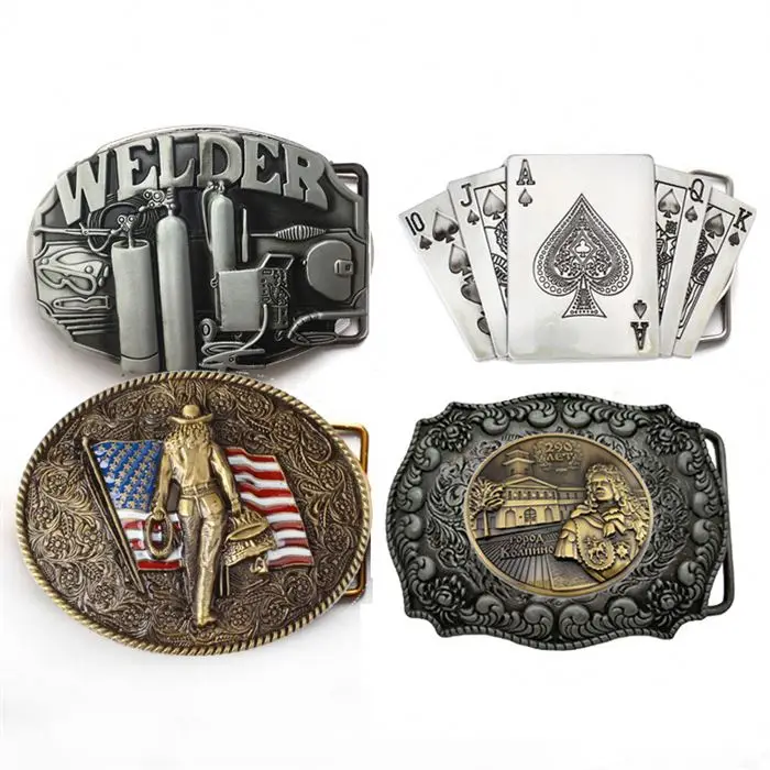 Hollow Round Metal Custom Belt Buckle With Engraved Logo