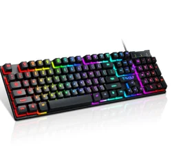 New Arrival Mechanical Keyboard TF200 Professional Wired 104 Keys Usb Gaming Keyboard With Rainbow LED Backlight