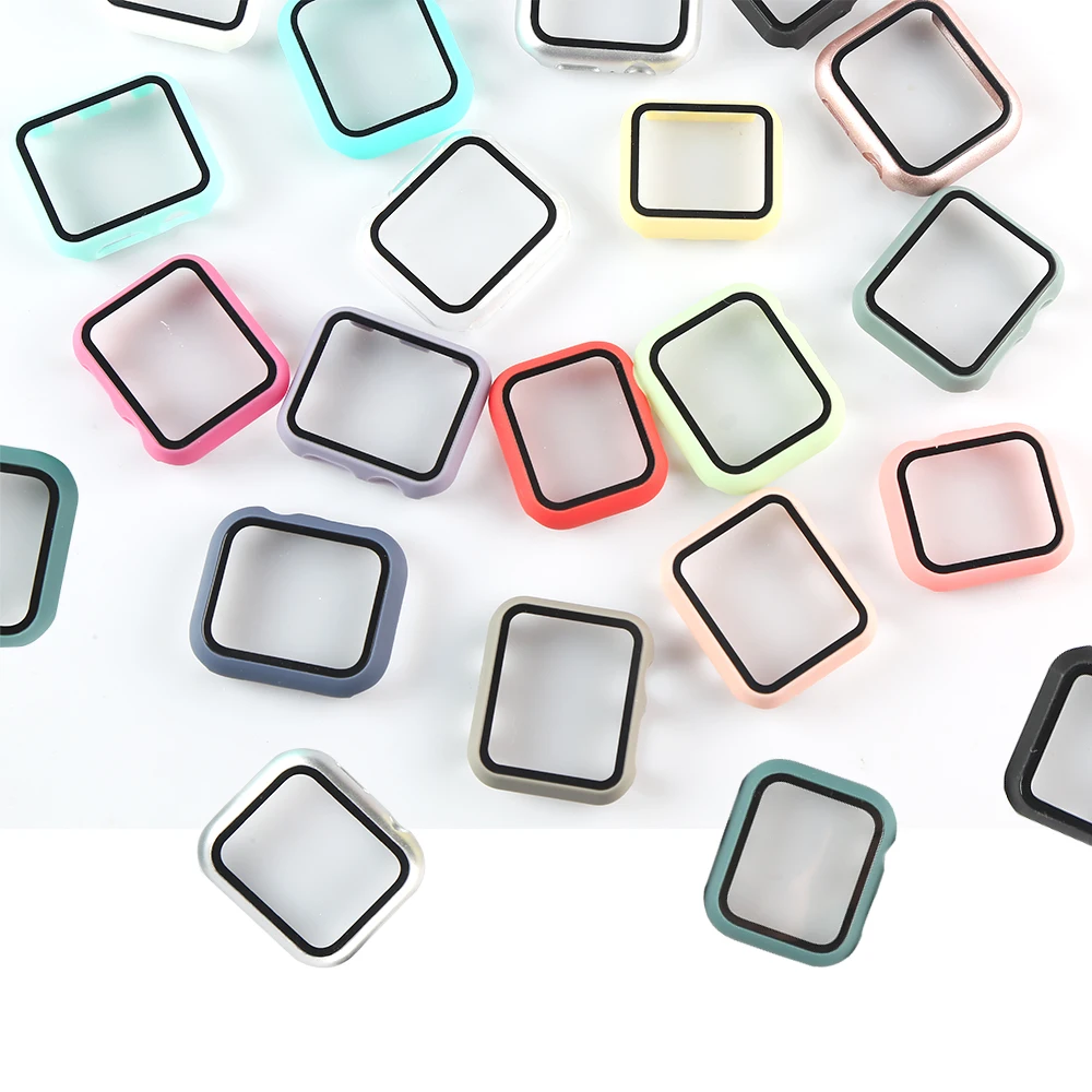  18 видов цветов PC + защитный чехол из закаленного стекла и для экрана Apple watch серии