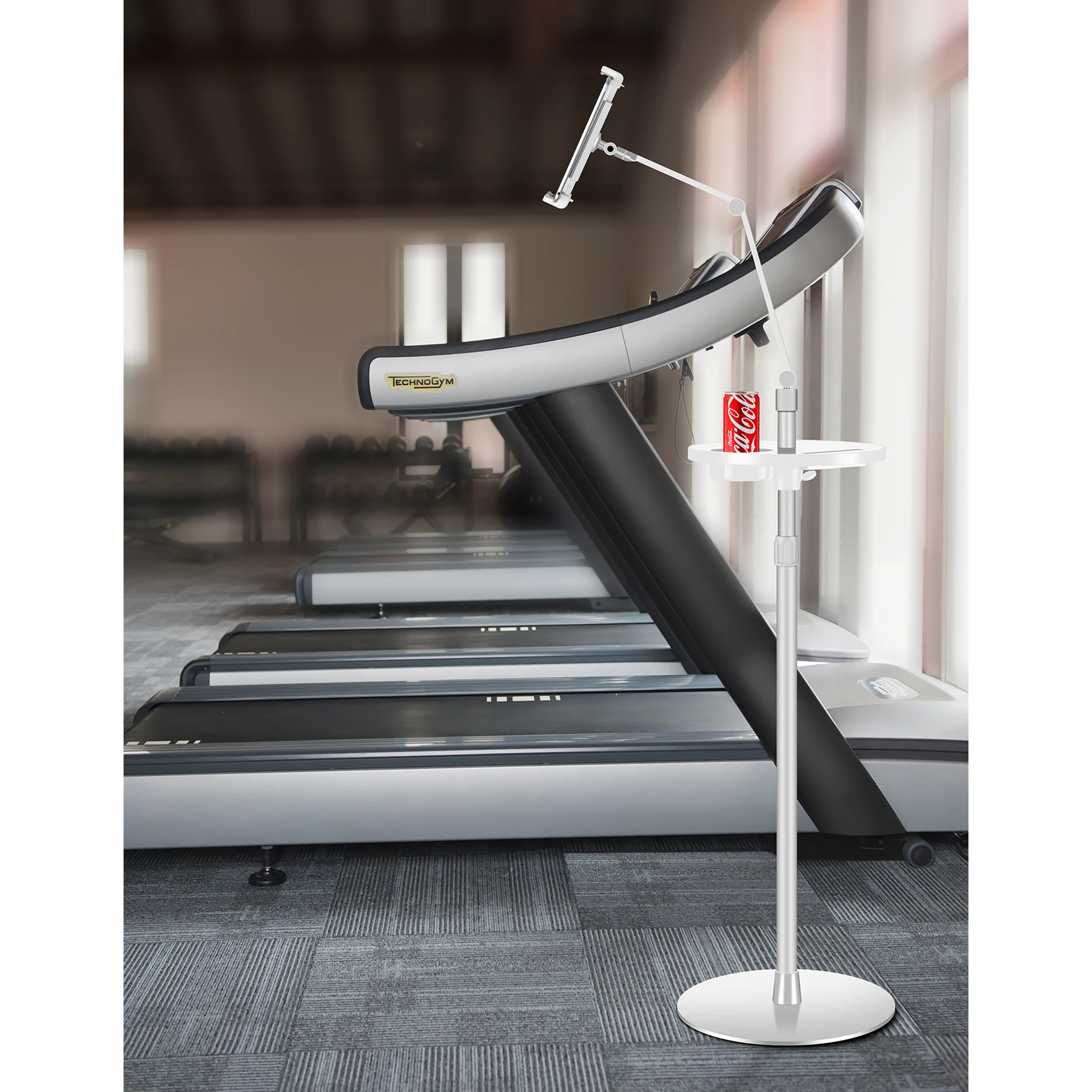 360 Degree Swing Adjustable Height Universal Flexible Foldable Long Arms Tablet Floor Stand for Standing Sitting Lying Down Use