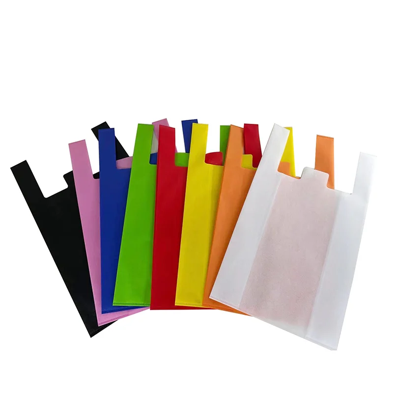 Custom Eco Friendly Reusable Non Woven Vest Bag For Supermarket Shopping PP Non-woven Tote Bag