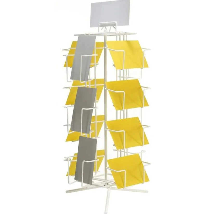 Light Duty Metal Wire rotating Pocket Greeting Cards CD DVD Display Racks rotating Metal magazine Postcard Display rack Stands