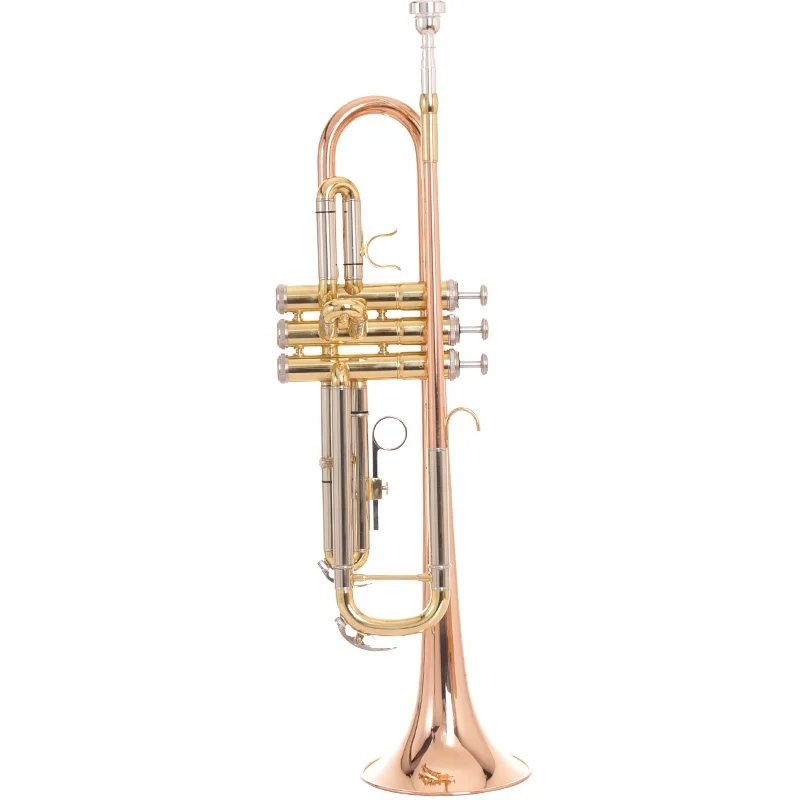 Wholesale B-flat professional three-tone trumpet phosphorous copper gold