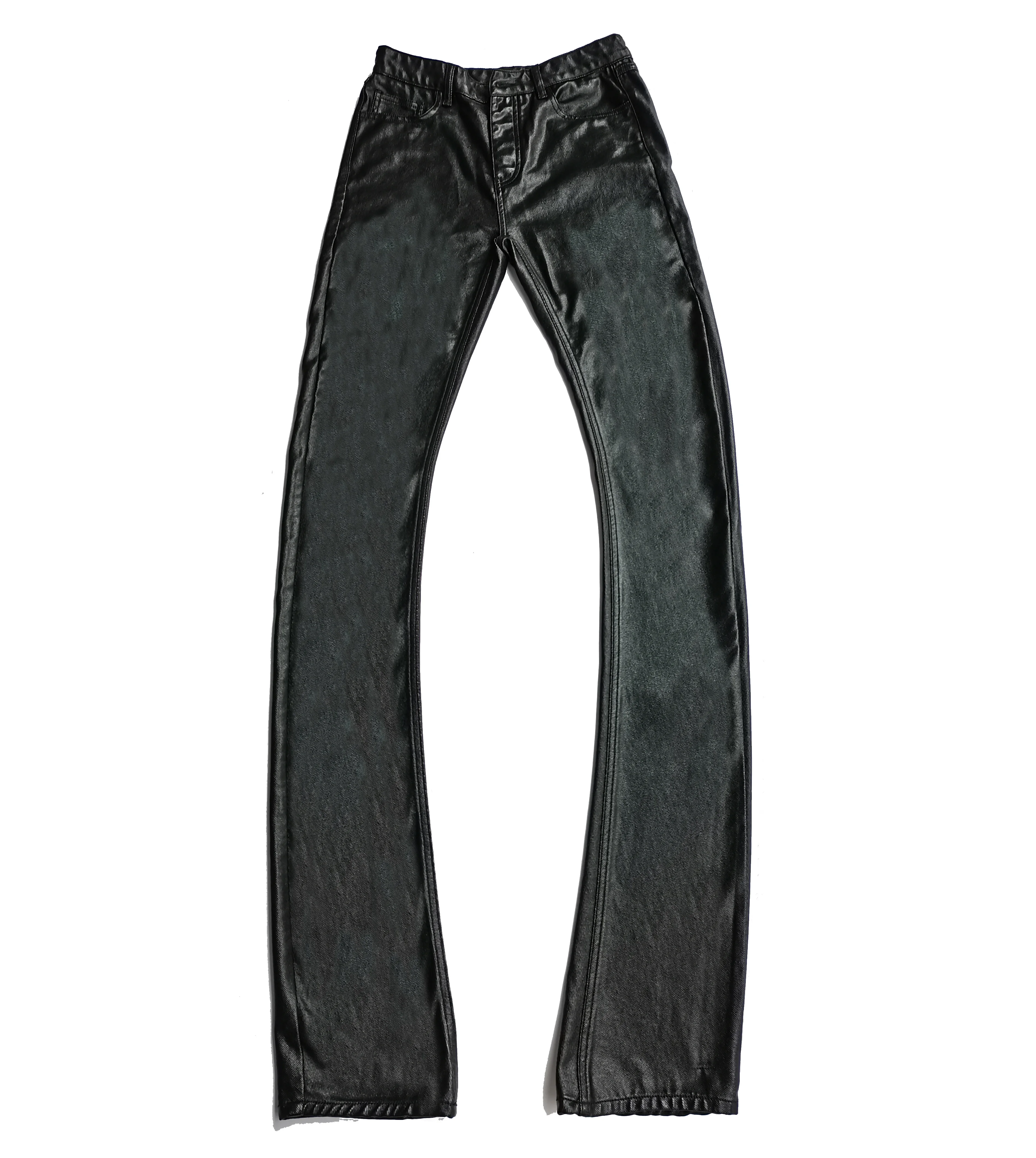 Accept Low MOQ custom stacked wax denim jeans hand wax luxury quality denim jeans for men