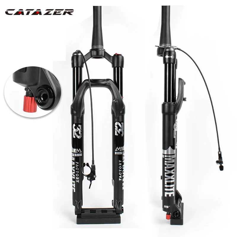 Catazer MTB Air  Suspension Fork Bicycle Fork 27.5er 29er Travel 100mm Thru Axle Boost 15*110mm  Mountain Bike Fork