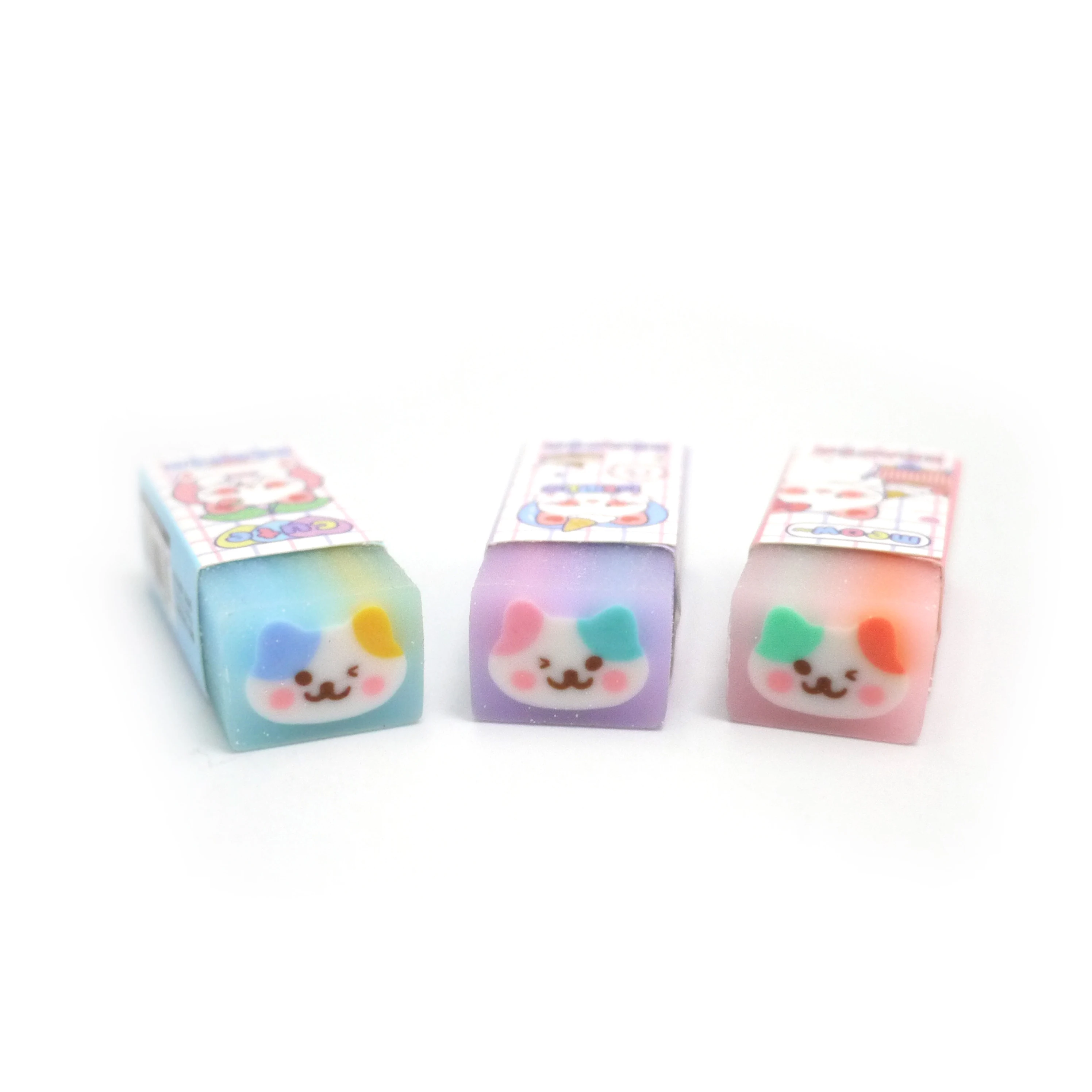 Hot customized eraser borrador kawaii cute school supplies wholesale girls eraser sets Unique Products For Stationary