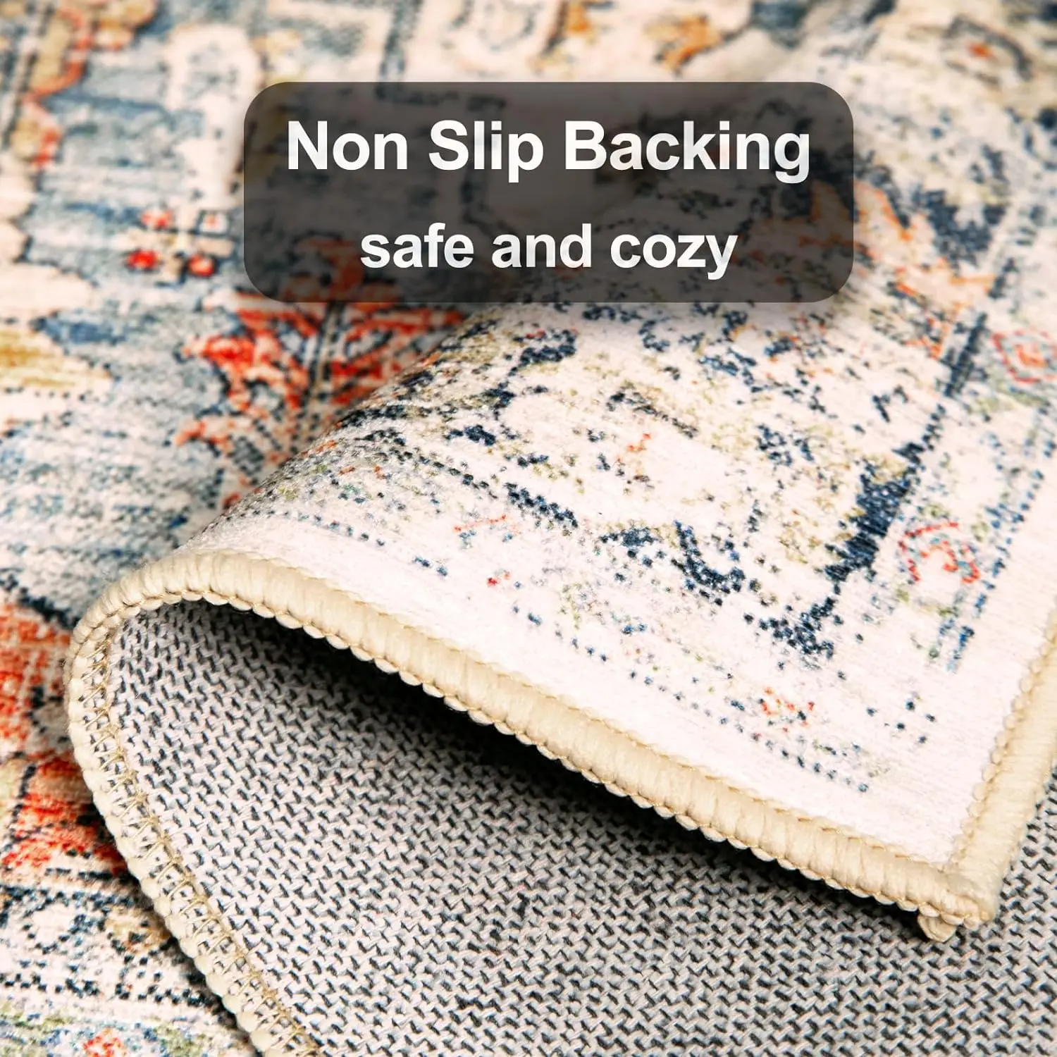 Skymoving New Custom Printed Design Machine Washable Non-Slip Area Rug Carpet Foldable Large Area Rugs for Living Room Bedroom